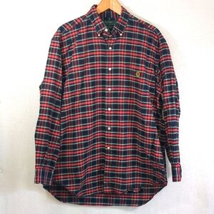 Lauren Ralph Lauren Men's Long Sleeve Button Down Plaid Shirt Crown Logo Medium